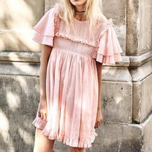 MANOUSH BNWT Pink Flutter Sleeve Baby Doll Dress size 42